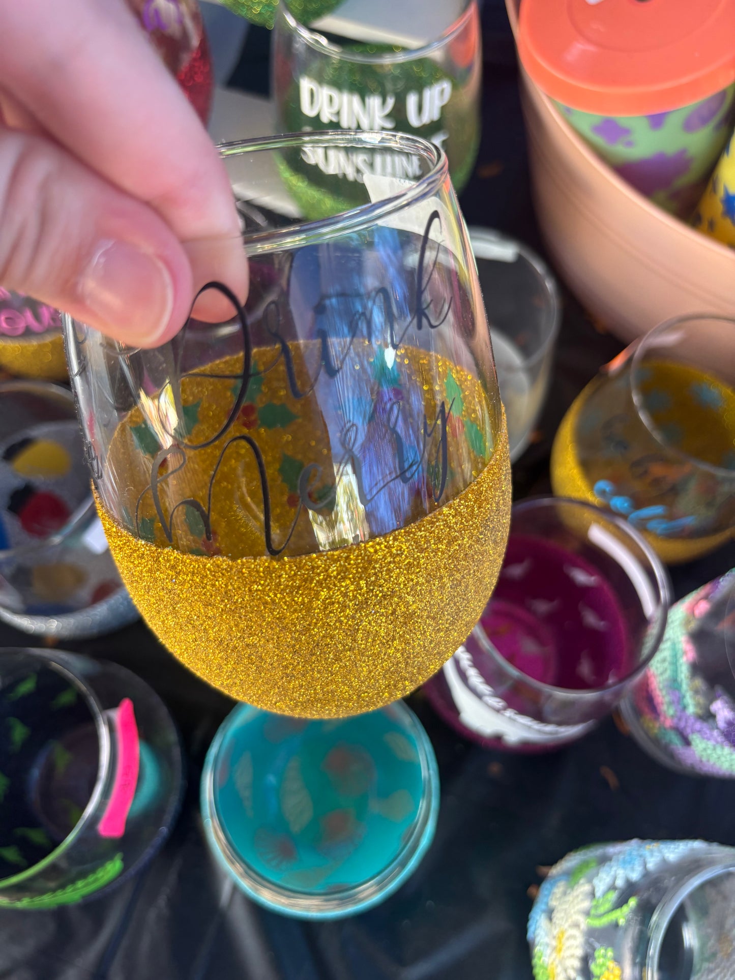 Glitter Wine Glasses