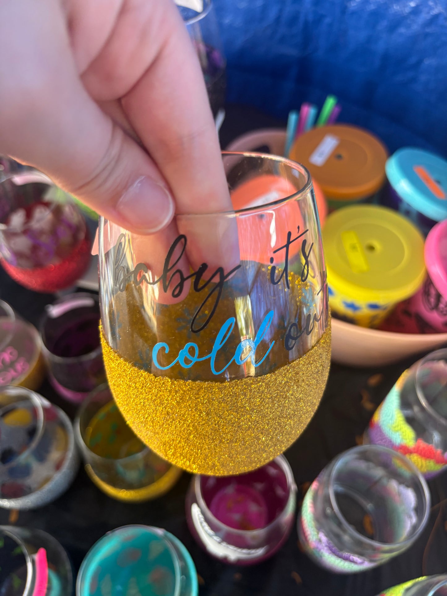 Glitter Wine Glasses