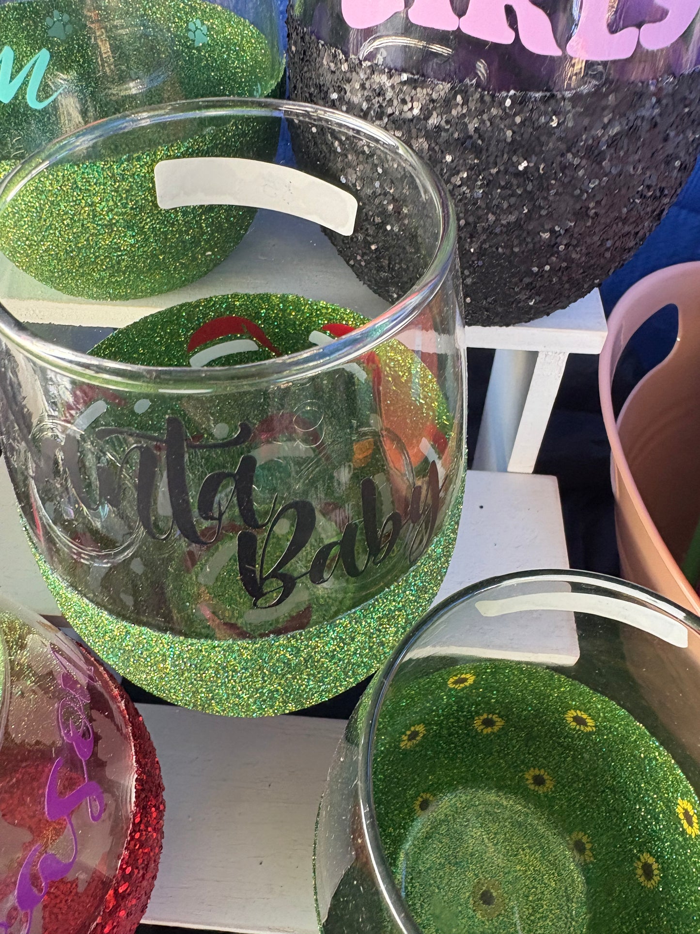 Glitter Wine Glasses